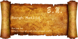 Bergh Matild névjegykártya